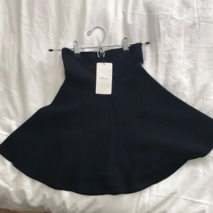 Zara black knit high-waisted mini skirt